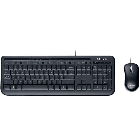 Teclado e Mouse Microsoft Wired Desktop 600 Multimídia ABNT2 - APB00005 Menor preço em Teclado e Mouse Microsoft Wired Desktop 600 Multimídia ABNT2 - APB00005