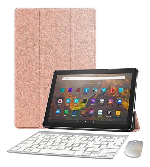 Imagem de Teclado E Mouse Sem Fio + Capa compatível com Tablet Fire HD10 9ª Geração 2019
