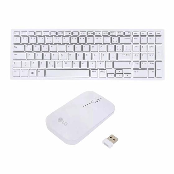 Imagem de Teclado e mouse sem fio com receptor lg all in one branco