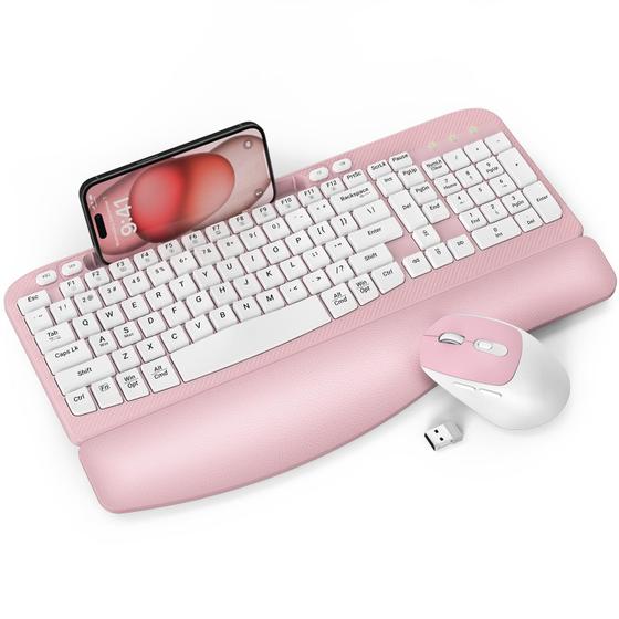 Imagem de Teclado e Mouse Sem Fio EAYBLLY Wave Keys - Conforto e Eficiência