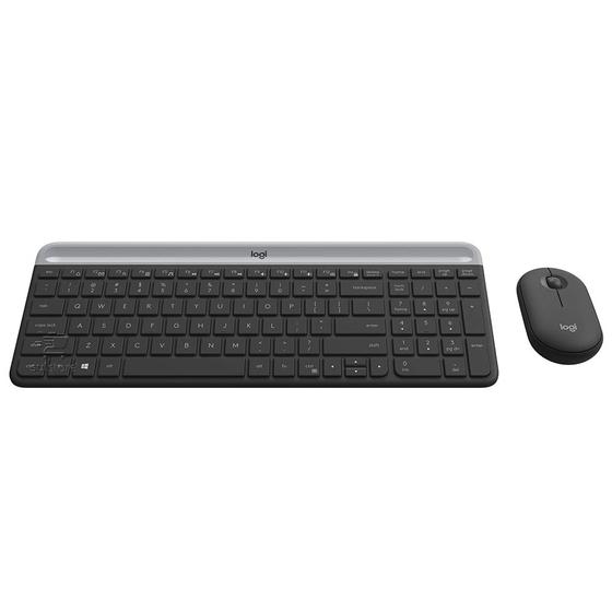 Imagem de Teclado E Mouse Sem Fio Logitech MK470 Slim Ultrafino Grafite