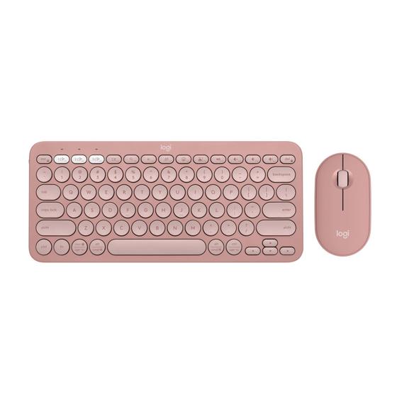 Imagem de Teclado e Mouse Sem Fio Logitech Pebble 2 Combo - Silencioso, Portátil e Personalizável