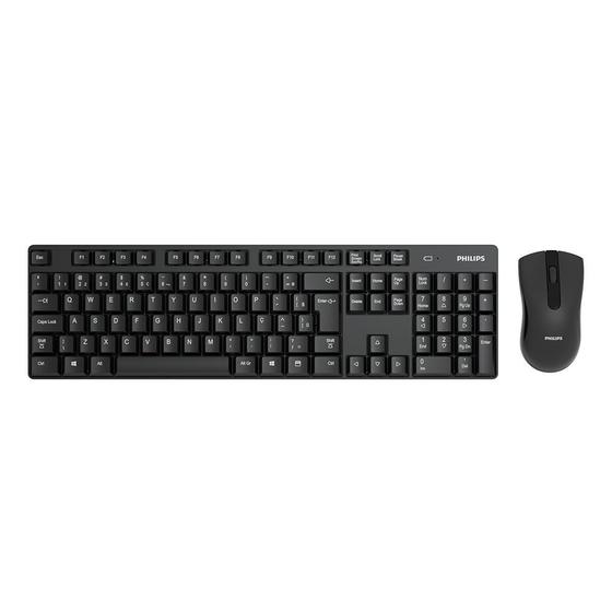 Teclado e Mouse Sem Fio Philips, ABNT2 - SPT6501B Menor preço em Teclado e Mouse Sem Fio Philips, ABNT2 - SPT6501B