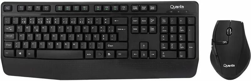 Imagem de Teclado e Mouse Sem Fio Quanta QTKTM12 - Preto (Portugues)