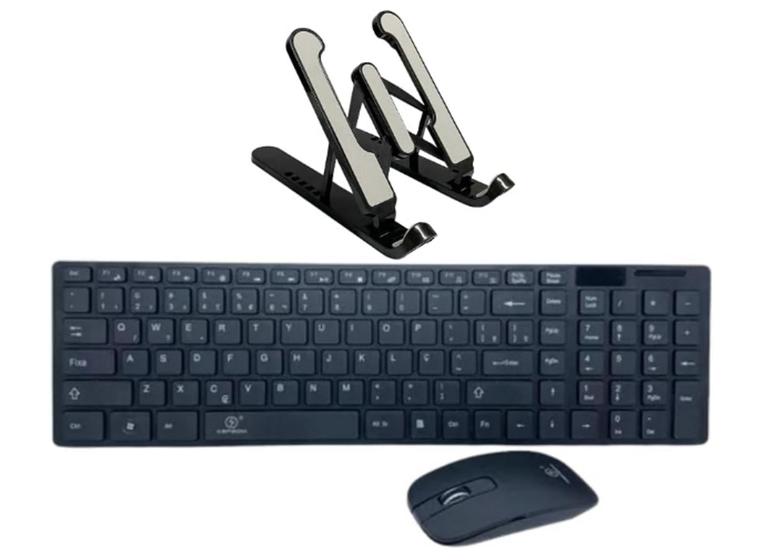 Imagem de Teclado E Mouse Sem Fio + Sup. Para Notebook e Tablet teclado Numérico