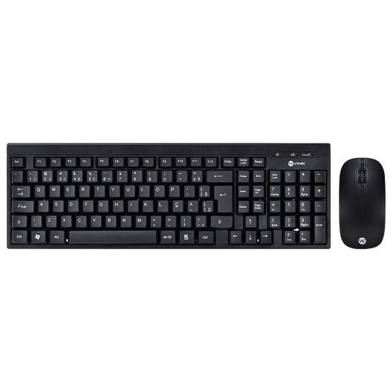 Imagem de Teclado e Mouse sem Fio USB Dynamic CORP ABNT2/1600 DPI Preto - CMW200