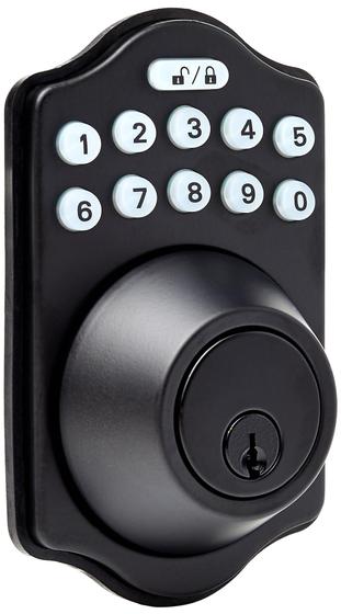 Imagem de Teclado Eletrônico Deadbolt Amazon Basics - Trava para Porta com Acabamento Fosco