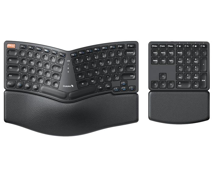 Imagem de Teclado Ergonômico Sem Fio ProtoArc EK04 com Teclado Numérico