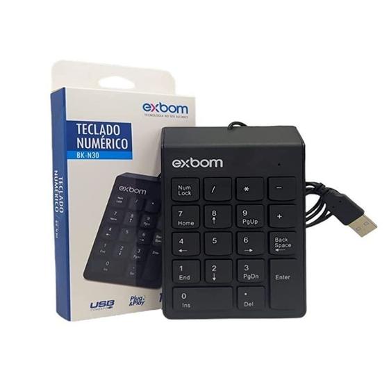 Imagem de Teclado Exbom Numerico Usb 18 Teclas Bk-N30 Preto