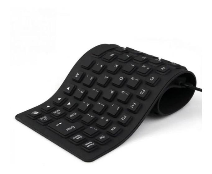 Imagem de Teclado Flexível De Silicone Usb Dobrável Notebook Pc Tablet