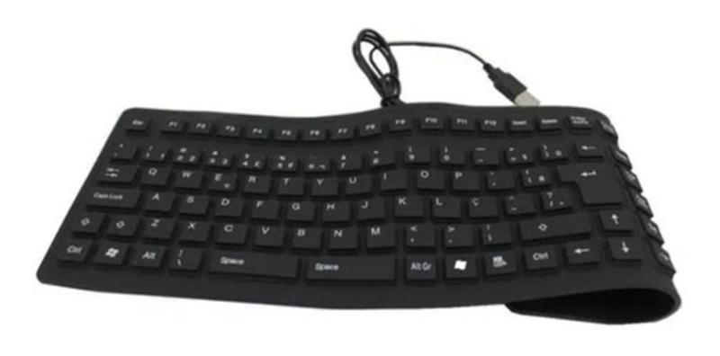 Imagem de Teclado Flexível Silicone Usb Dobrável - Notebook Pc Tablet