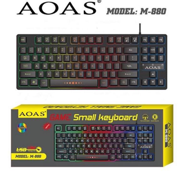 Imagem de Teclado Game Small Keyboard RGB AOAS USB M880