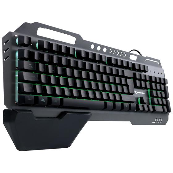 Imagem de Teclado Gamer Armor Abnt2 Multimidia Led 7 Cores 1.8 M Usb Sensacao Mecanica Apoio De Pulso Magnetico - Gt500