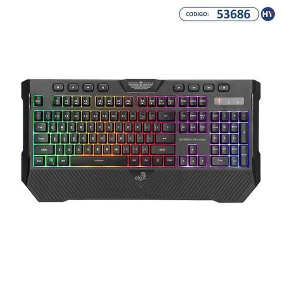 Imagem de Teclado Gamer Elg Desert Eagle Membrana Tripla Rainbow Em 7 Cores Tgde Preto