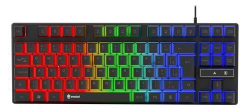 Imagem de Teclado Gamer Evolut Pigeon Tkl Rainbow Semi-mecânico