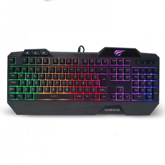 Imagem de Teclado Gamer Havit RGB Abnt2 KB488L Preto