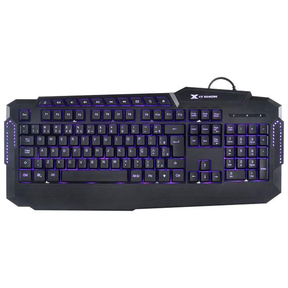 Imagem de Teclado Gamer Hercules Com Multimidia Led 3 Cores Cabo Usb 1.8 Metros Abnt2 Preto - Gt200