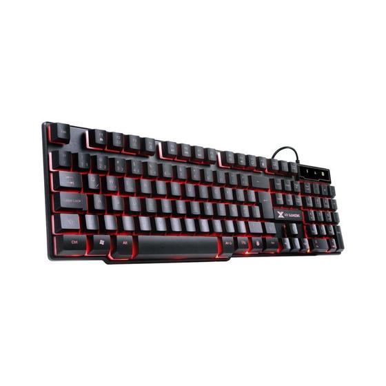 Imagem de Teclado Gamer Hydra 107 Teclas + 12 Multimídia Com Led Vermelho Sensacao Tecla Mecanica - Gt702