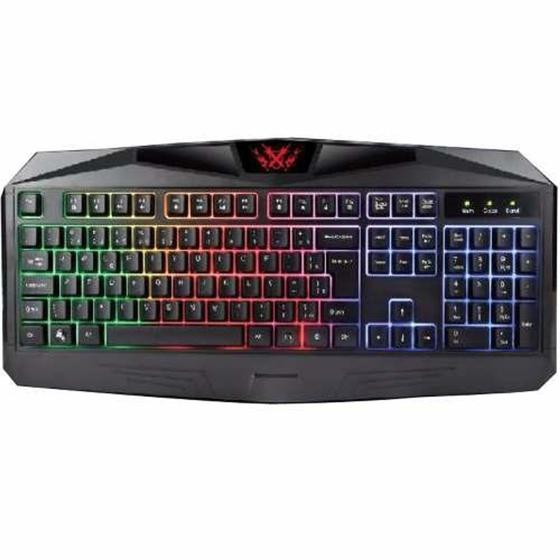 Imagem de Teclado gamer iluminado com led usb ergomico com suporte para ajuste de altura - Knup