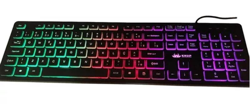 Imagem de Teclado Gamer Knup Kp-2060 Qwerty Português Brasil Luz Rgb