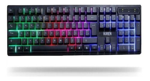 Imagem de Teclado Gamer Kr-6300 Semi-mecânico Led Rgb Abnt2 Usb