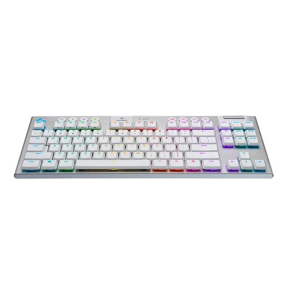 Imagem de Teclado Gamer Logitech G915 TKL Lightspeed RGB Mecânico GL TACTILE US Branco - 920-009660