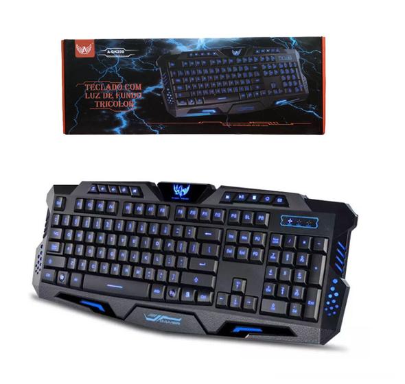 Imagem de Teclado Gamer Luz Fundo Tricolor A-GK200 Altomex