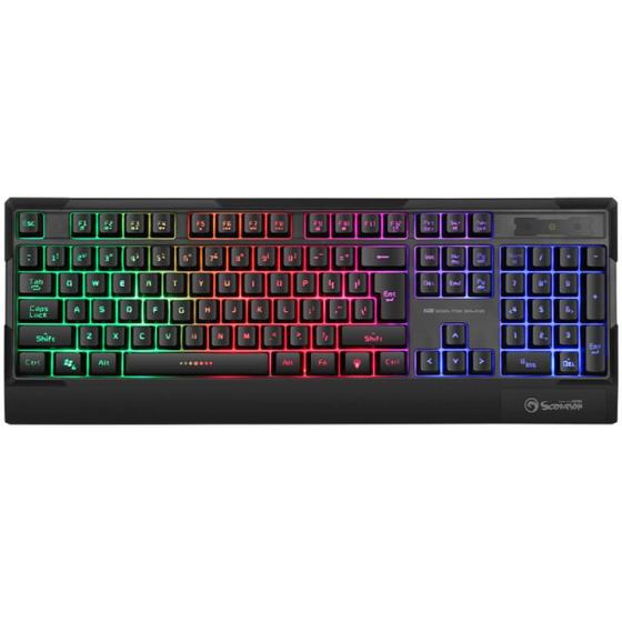 Imagem de Teclado Gamer Marvo K606 Membrana Rainbow Preto