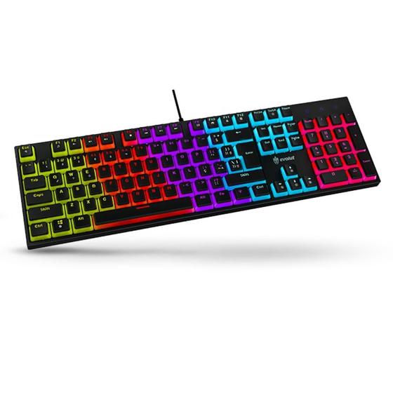 Imagem de Teclado Gamer Mecanico Abnt2 Iluminação Rgb Dawn Blue Switch Evolut EG214