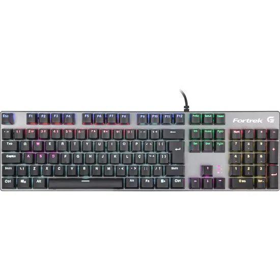 Imagem de Teclado Gamer Mecânico Fortrek RBW BLACK HAWK Dark Grey USB Padrão ABNT2