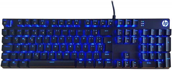 Imagem de Teclado Gamer Mecânico LED Azul ABNT2 7ZZ93AA - HP