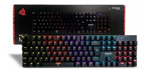 Imagem de Teclado Gamer Mecanico Madset Rgb Blue ABNT2 Knup KP-TE114