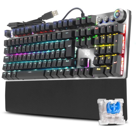 Teclado Gamer Mecânico para Pc computador Usb Adamantiun Karambit Switch Blue Abnt2 Menor preço em Teclado Gamer Mecânico para Pc computador Usb Adamantiun Karambit Switch Blue Abnt2
