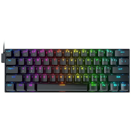 Imagem de Teclado Gamer Mecanico Redragon Dragonborn K630 Ingles USB com Backlight RGB Chroma - Preto