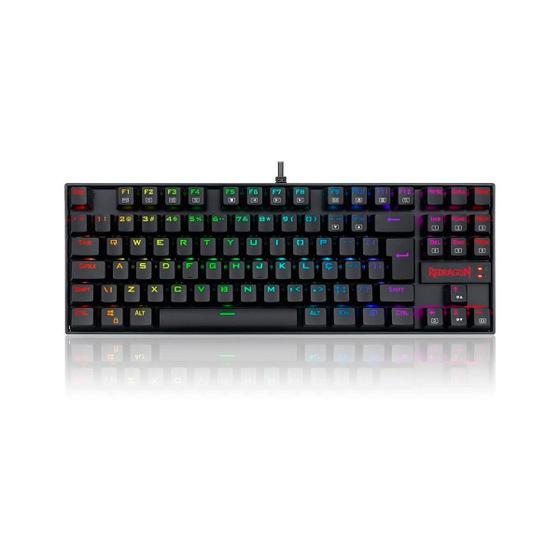 Imagem de Teclado Gamer Mecânico Redragon Kumara Pro, RGB, Switch Vermelho, ABNT2, Preto