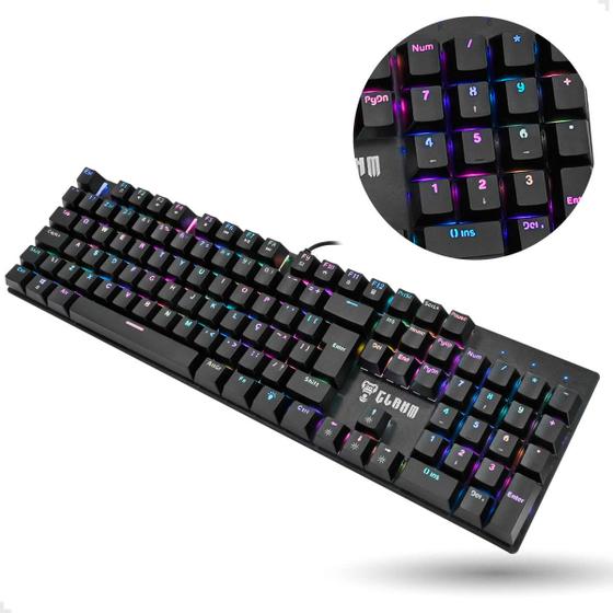 Imagem de Teclado Gamer Mecânico RGB Full Size Profissional Switch Red Anti-ghosting