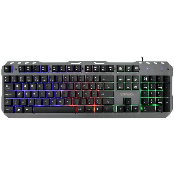 Imagem de Teclado Gamer Mecanico Satellite AK-851 Portugues USB com Backlight RGB - Prata/Preto