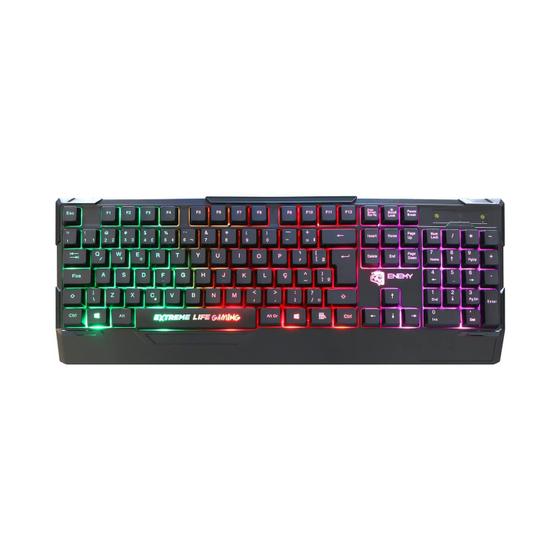 Imagem de Teclado Gamer Membrana Tripla 114 Teclas iluminado Enemy TGEN ELG