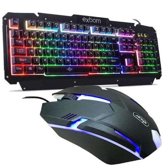 Imagem de Teclado Gamer Metal Bk-G200 + Mouse Gamer Usb Kp-V40 Preto