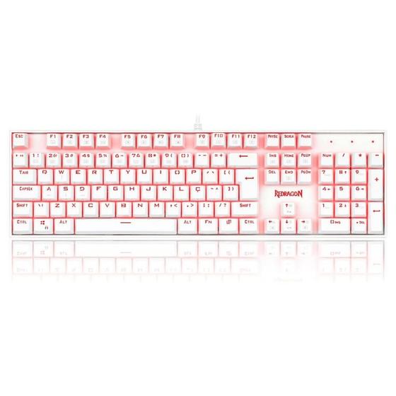 Imagem de Teclado gamer Mitra Wite LED vermelho Switch brown K551W