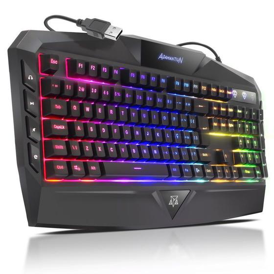 Teclado Gamer Nemesis LEDs Rgb Abnt2 8 Teclas de Atalho Multimídia AK1000 Adamantiun Menor preço em Teclado Gamer Nemesis LEDs Rgb Abnt2 8 Teclas de Atalho Multimídia AK1000 Adamantiun