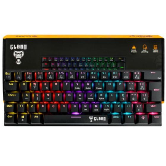 Imagem de Teclado Gamer Night Walker Tamanho Compacto 60% Com Switchers Red  Alta Qualidade Cor Preto iluminação de Led Rgb Conexão USB