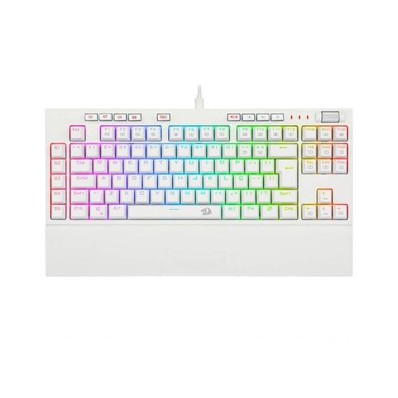 Imagem de Teclado Gamer Óptico Redragon Broadsword Pro Branco K588W