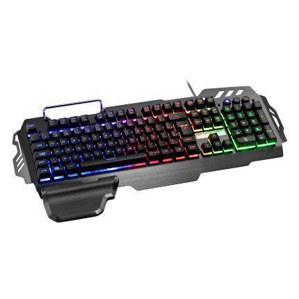 Imagem de Teclado  Gamer Profissional  Semi Mecânico Superfície Em Metal Warrior - TC210