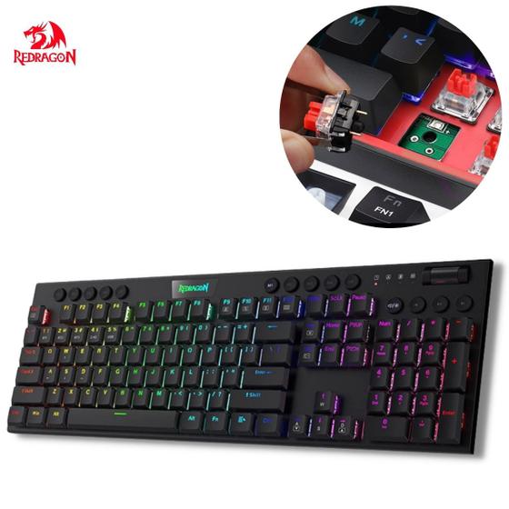 Teclado Gamer Reddragon Horus K618 Mecânico RGB Linear Jogos - Teclado ...