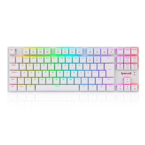 Imagem de Teclado Gamer Redragon Aps Rgb K607W Switch Blue - Branco