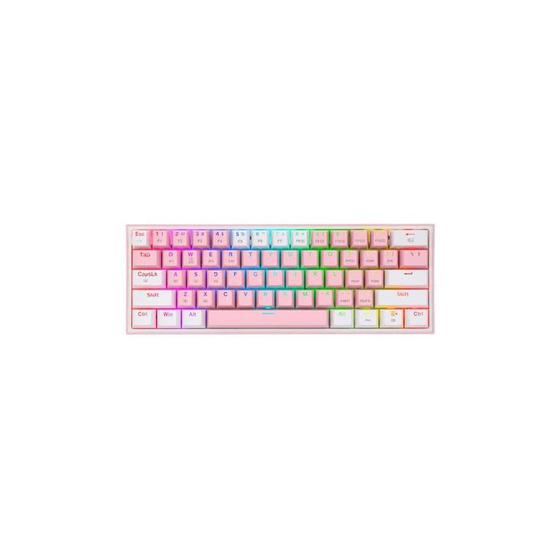 Imagem de Teclado Gamer Redragon K617 Rgb Fizz Pink Branco