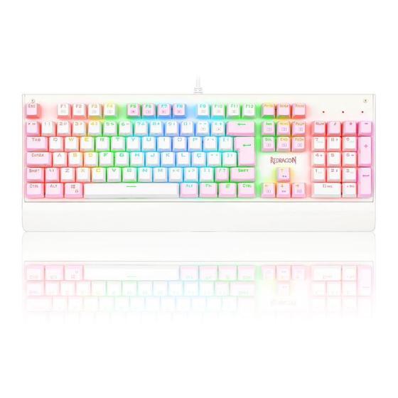 Imagem de Teclado Gamer Redragon Kala Branco Rosa Sw Brown K557Wp-Rgb