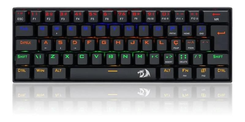 Imagem de Teclado Gamer Redragon Lakshmi Rainbow Rgb Switch Red K606-R