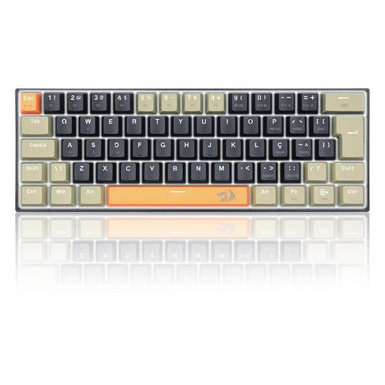 Teclado Gamer Redragon Lakshmi, Switch Brown, Layout 60%, ABNT2, Preto - K606-OG&BK&GY (PT-BROWN) Menor preço em Teclado Gamer Redragon Lakshmi, Switch Brown, Layout 60%, ABNT2, Preto - K606-OG&BK&GY (PT-BROWN)